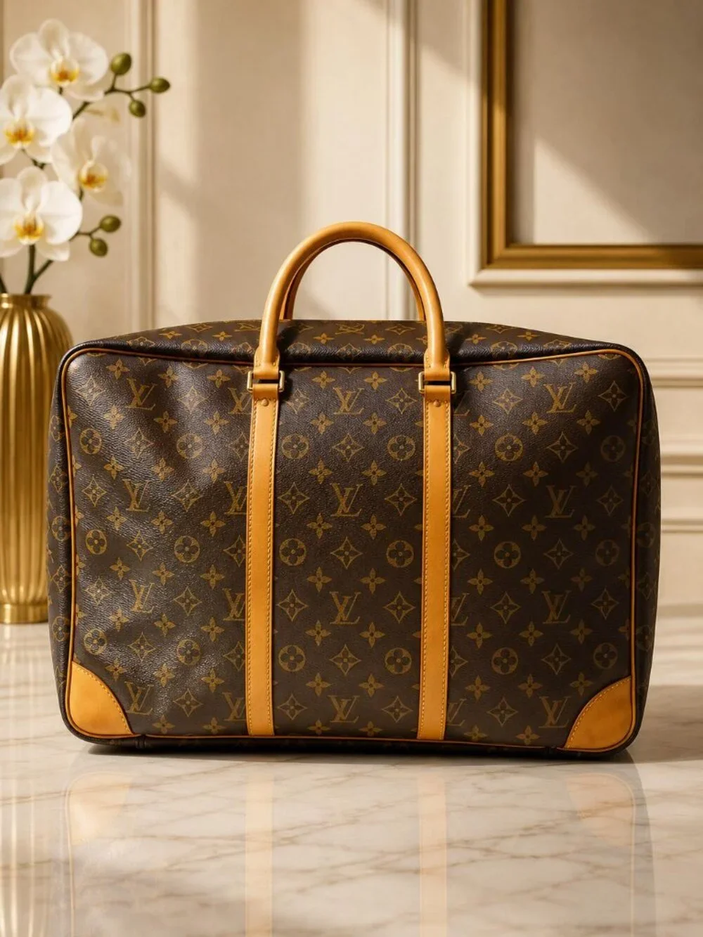 Authentic Louis Vuitton Sirius 45 Monogram Travel Duffle Bag